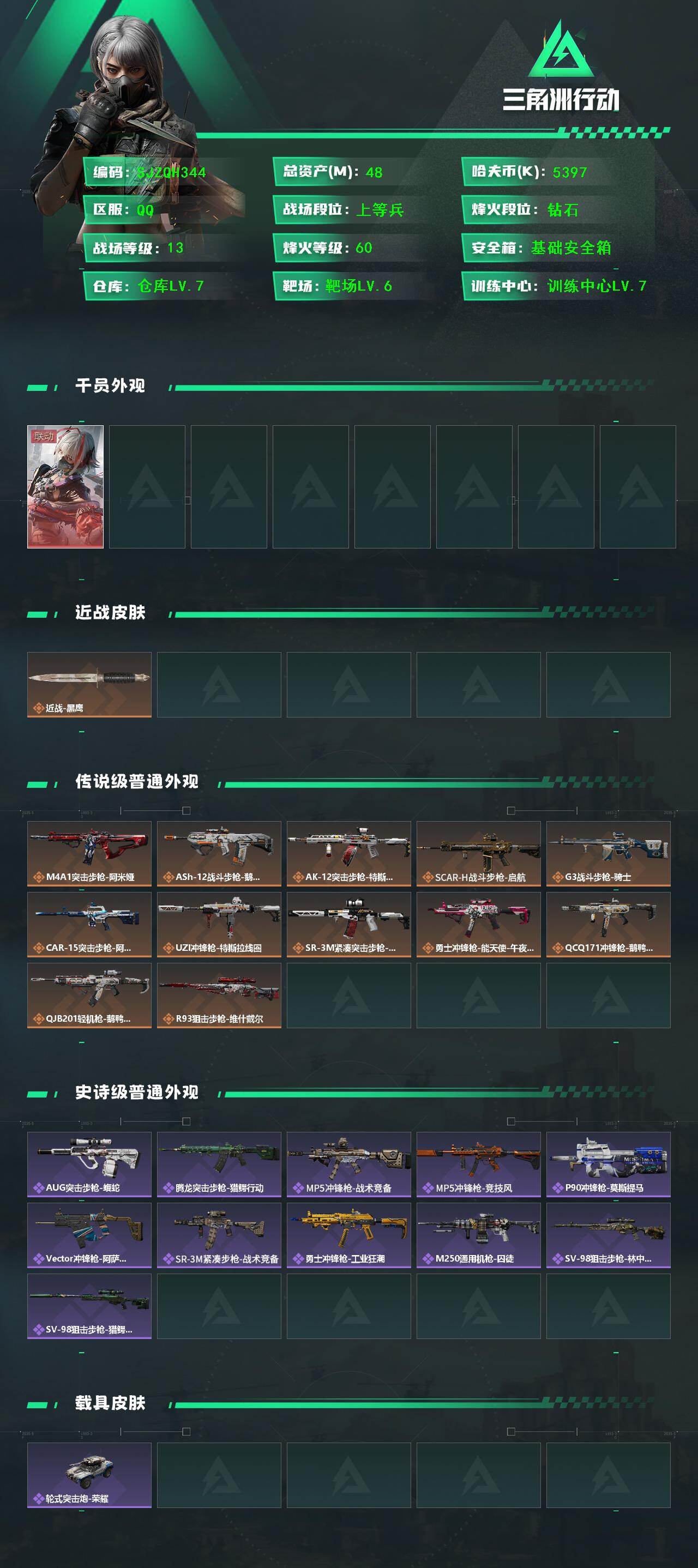 SJZQM48010三角洲行动账号详情图3