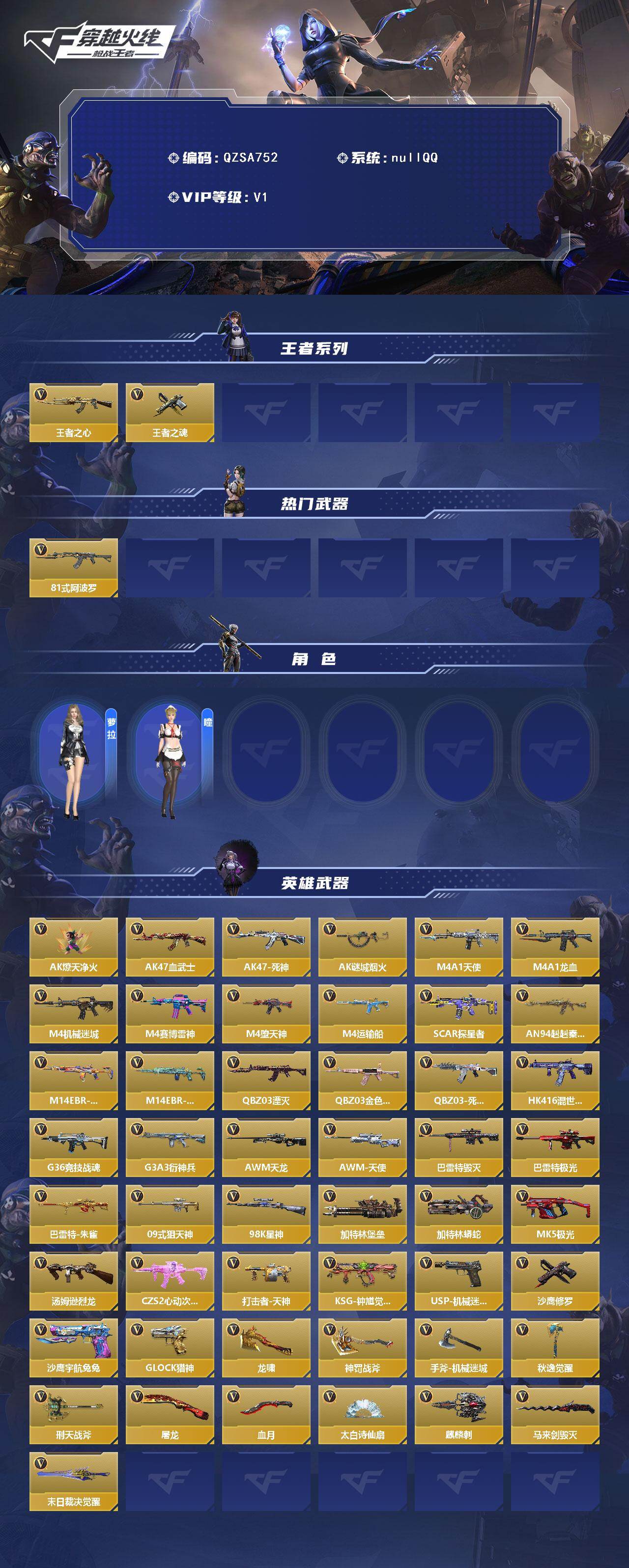 CFMEY42982枪战王者账号详情图2