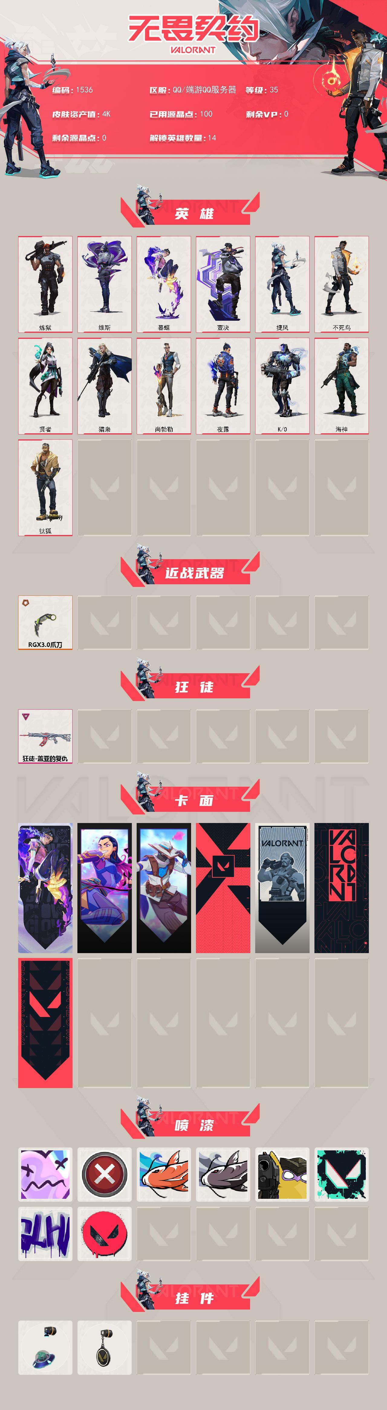 WWQXL43266无畏契约账号详情图2