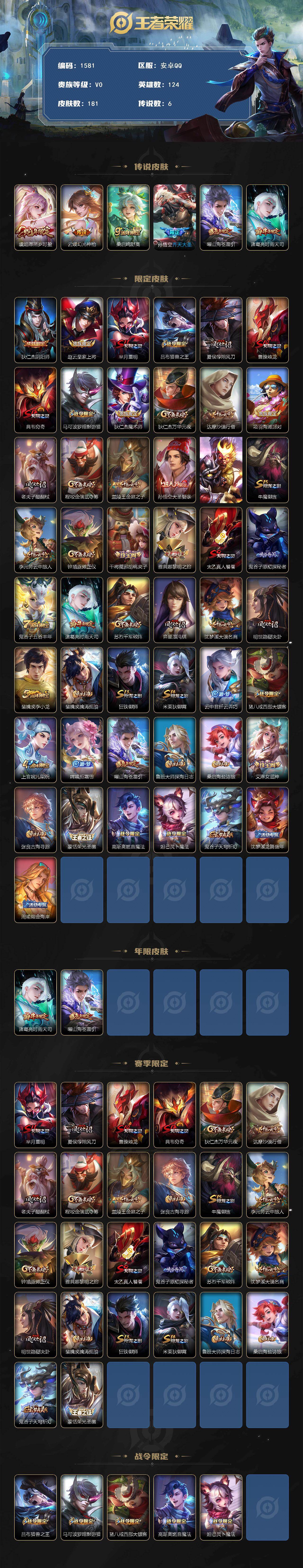 WZQM438996王者荣耀账号详情图3