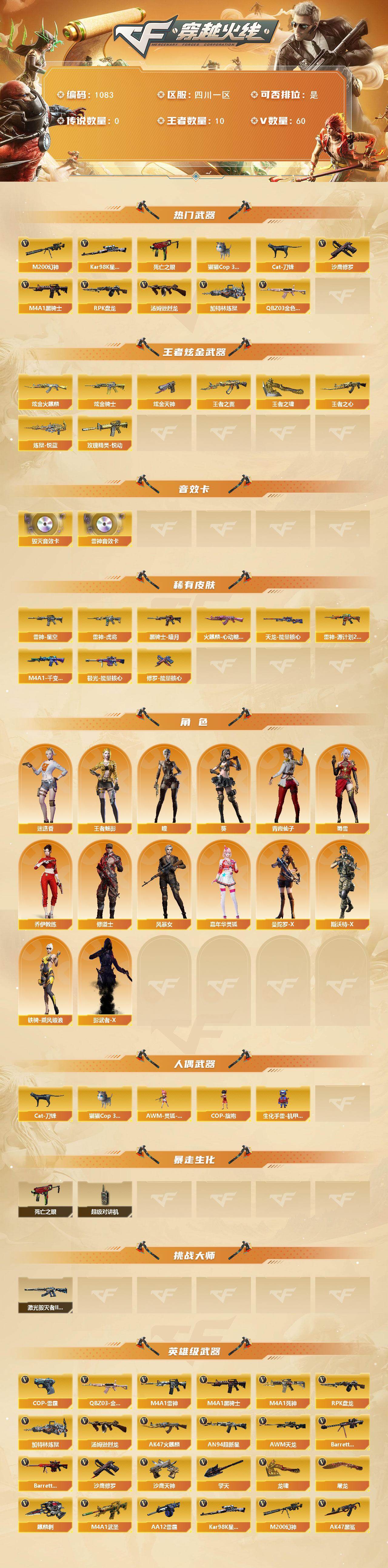 CFCMW421563穿越火线账号详情图2 CFCMW421563穿越火线账号详情图2