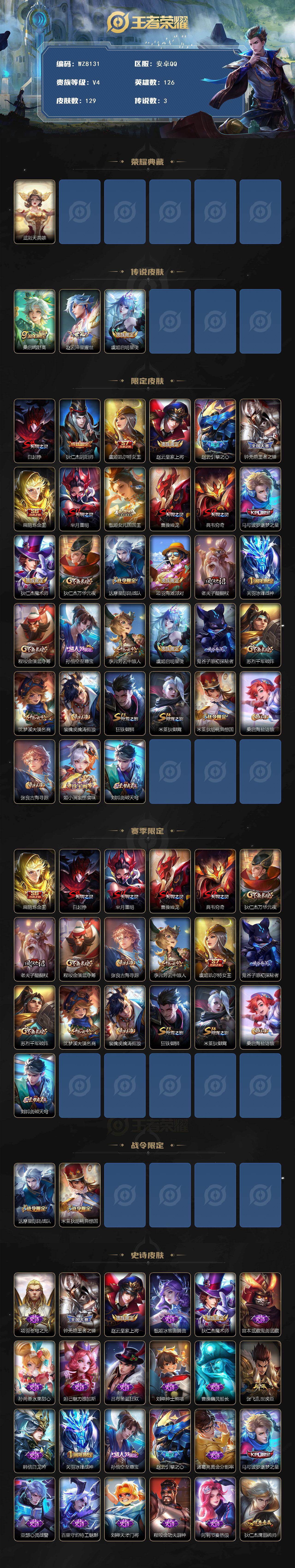 WZXS476399王者荣耀账号详情图2