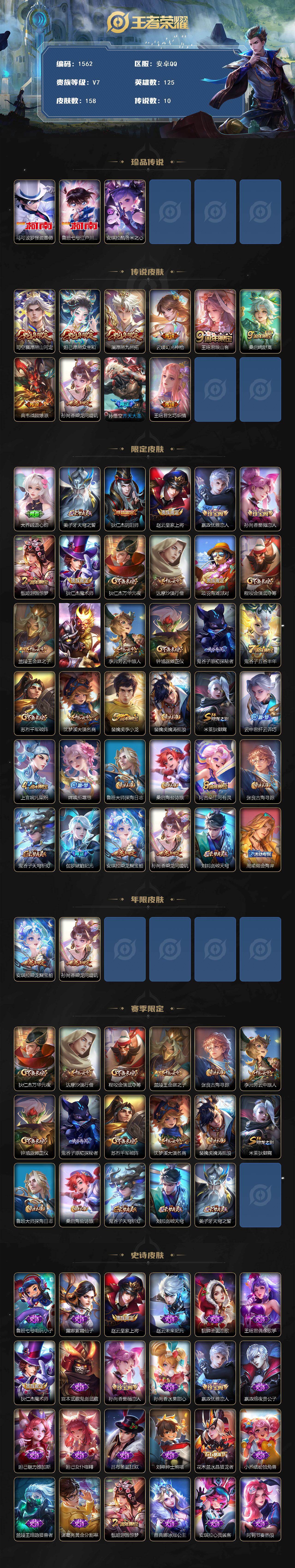 WZQM438461王者荣耀账号详情图3