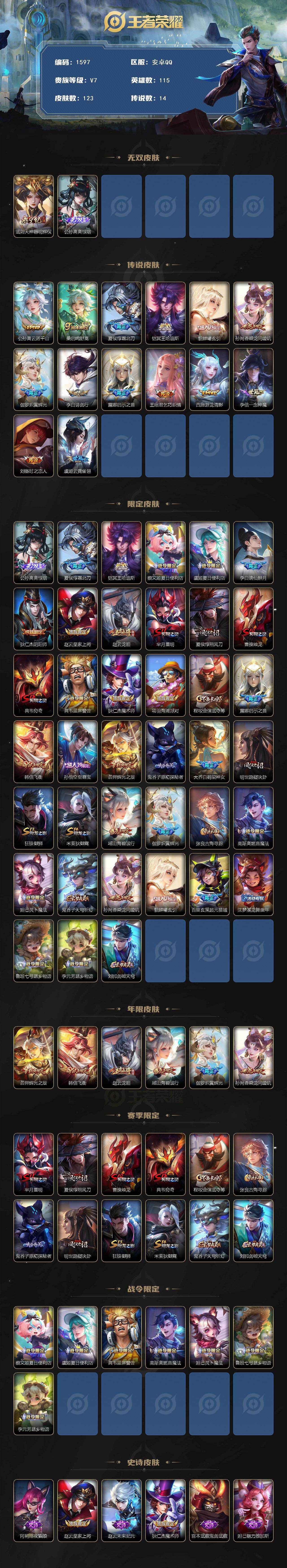 WZQM439351王者荣耀账号详情图3