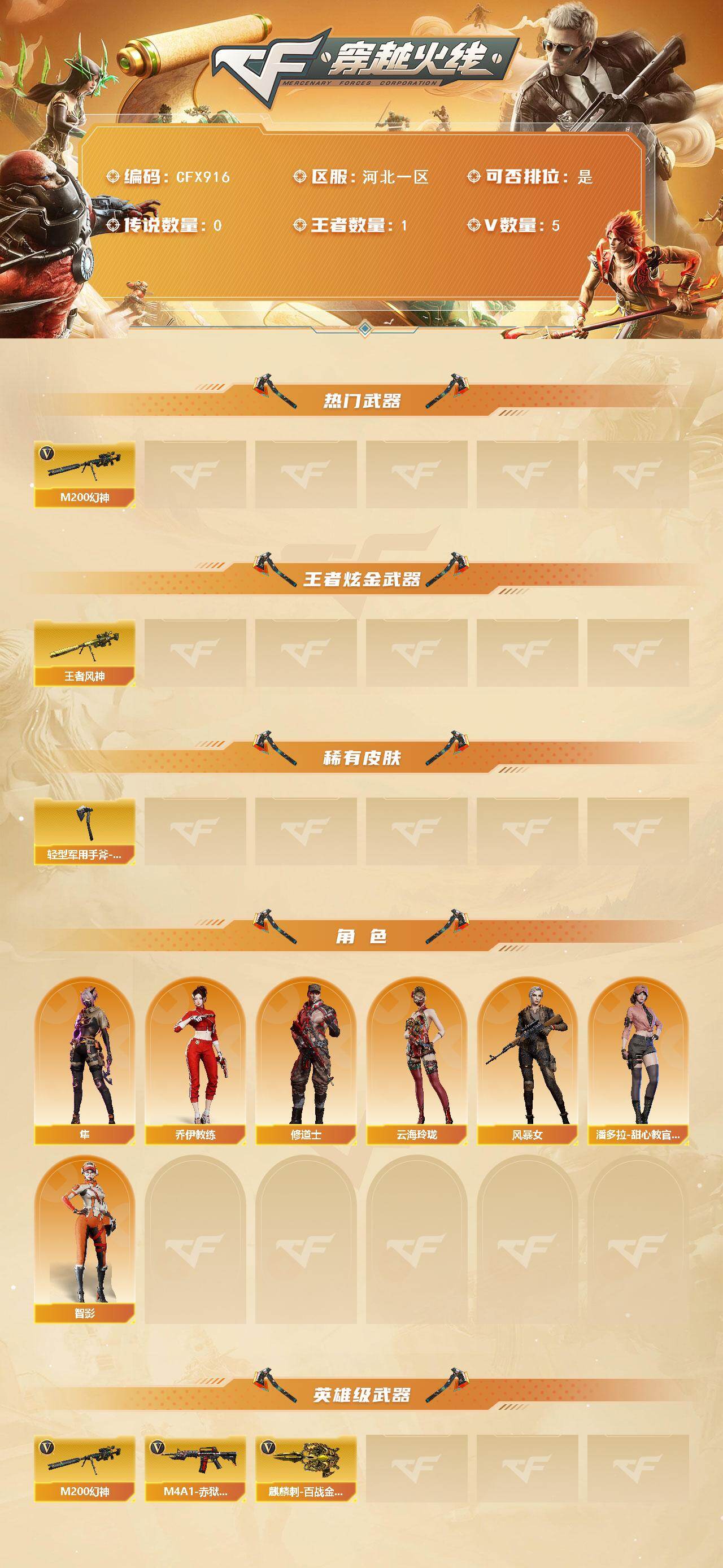 CFQM48168穿越火线账号详情图3