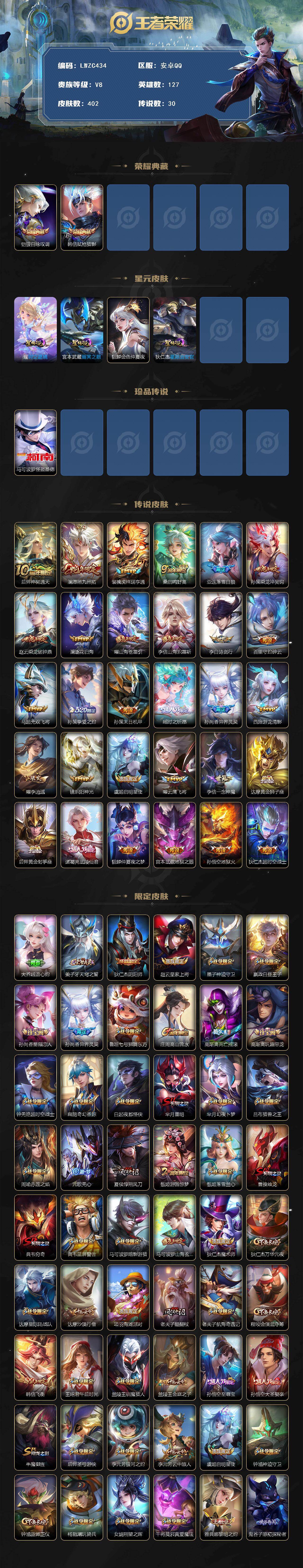 WZLX464271王者荣耀账号详情图2