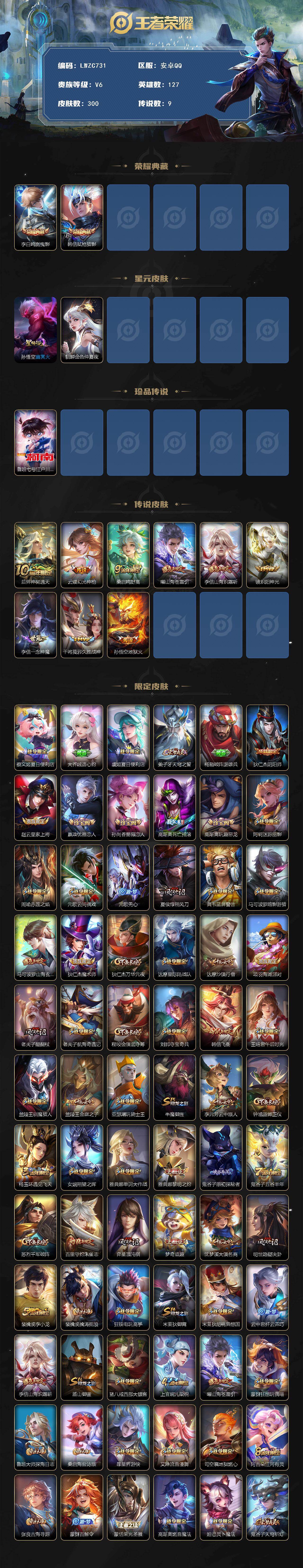 WZLX463713王者荣耀账号详情图2