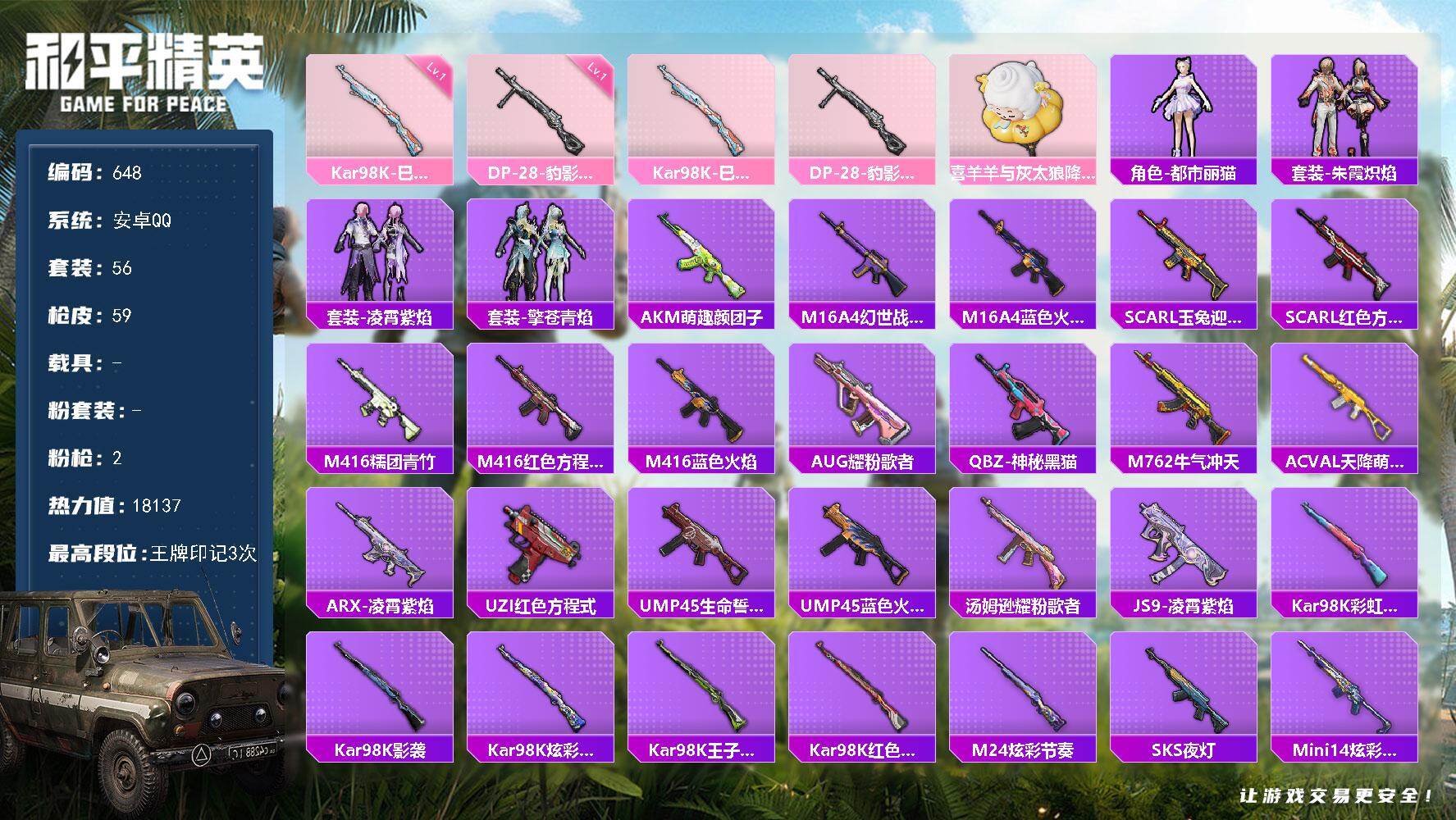 HPKG425875和平精英账号详情图13