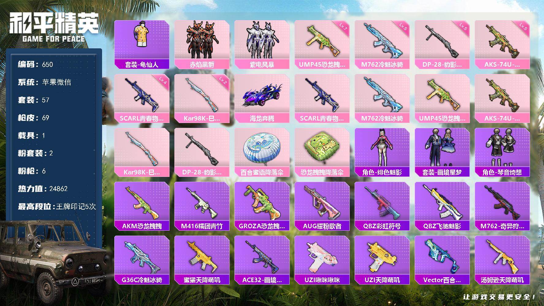 HPKG464481和平精英账号详情图21