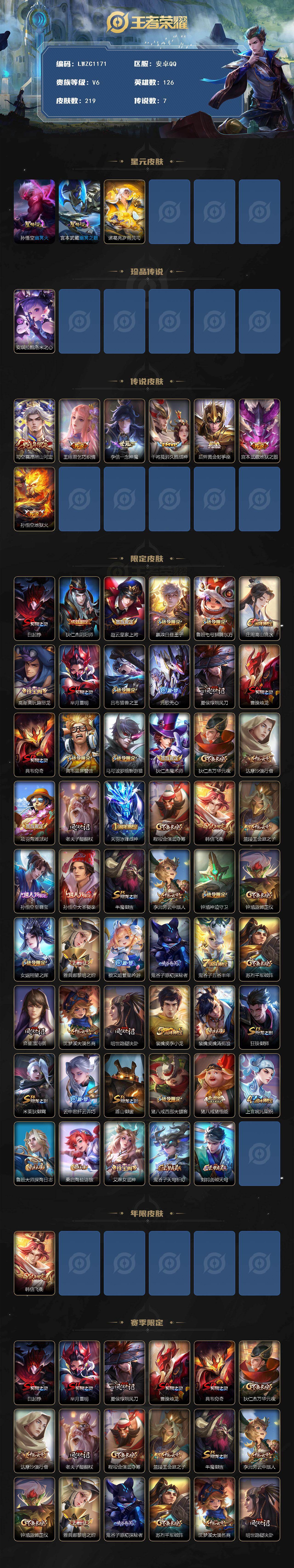 WZLX462899王者荣耀账号详情图2