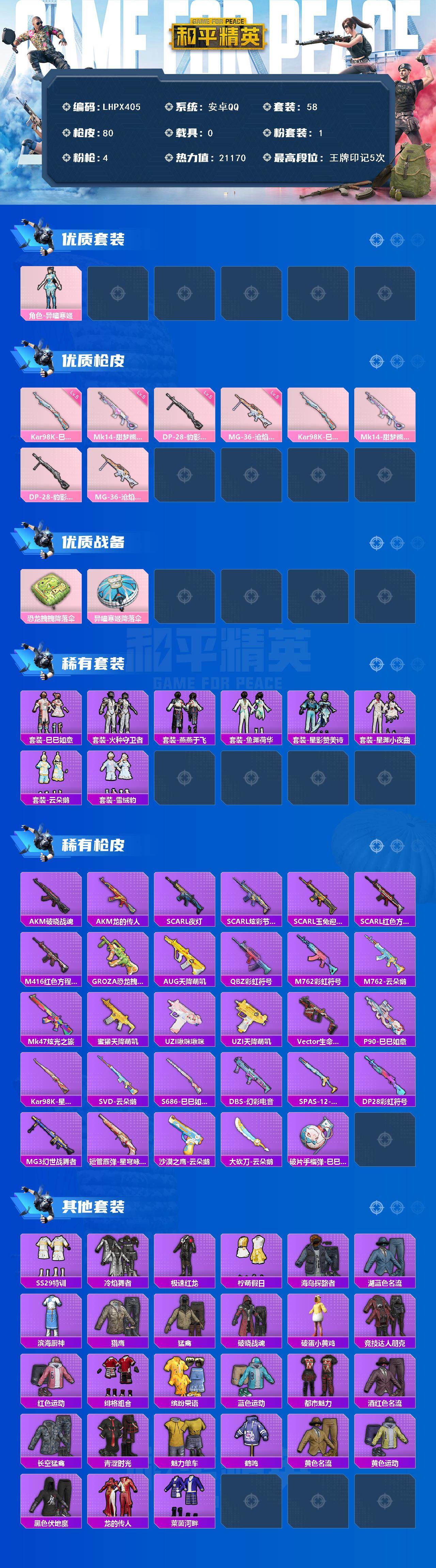 HPLE426761和平精英账号详情图2