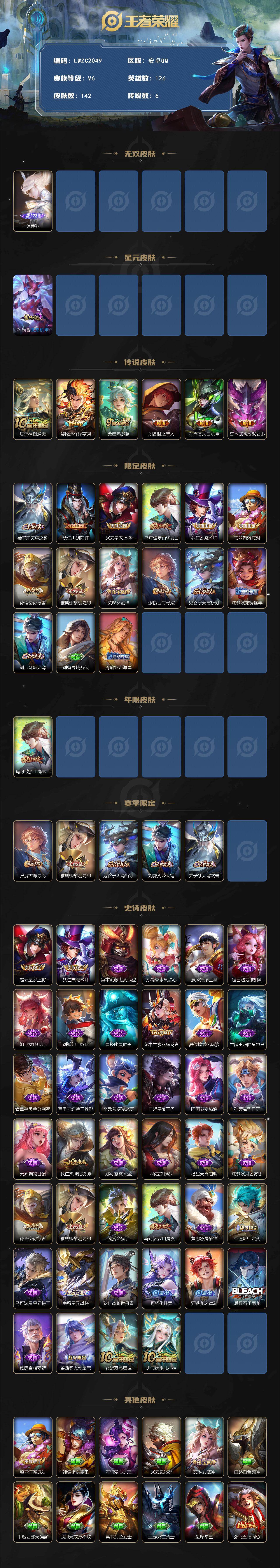 WZLX463018王者荣耀账号详情图2