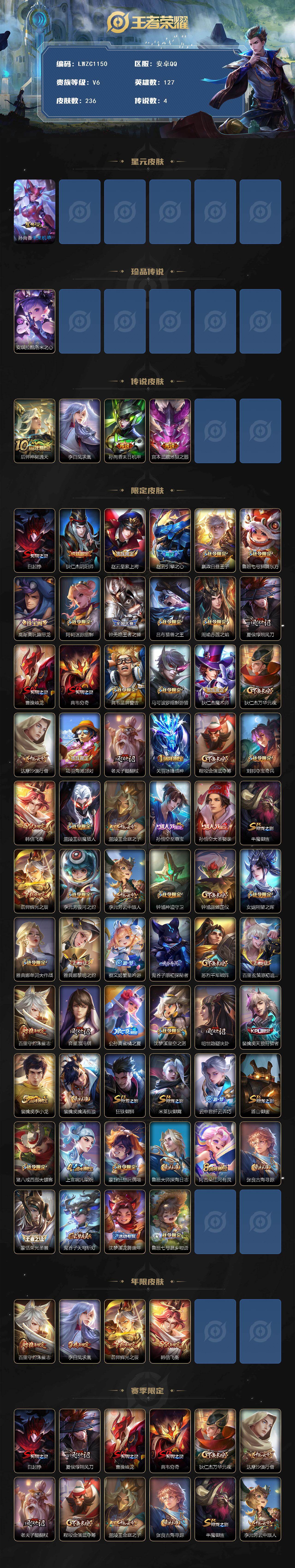 WZLX463012王者荣耀账号详情图2