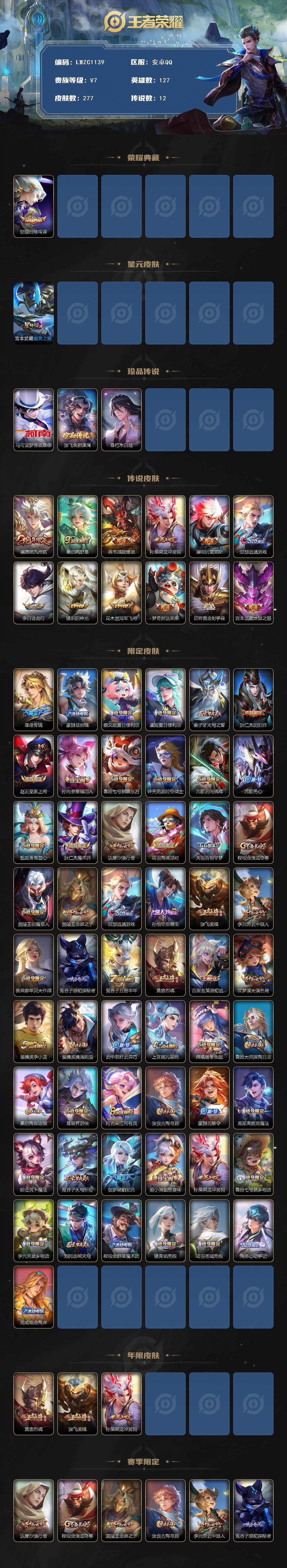 WZLX463529王者荣耀账号详情图2