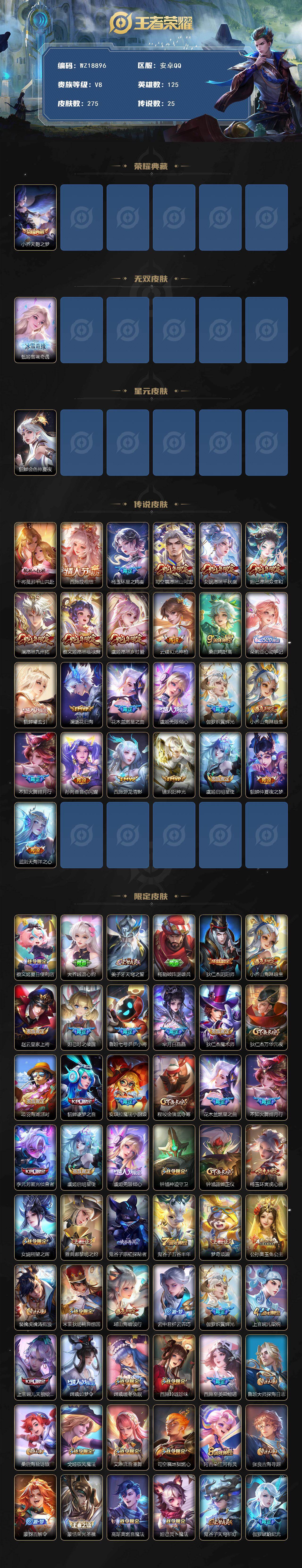 WZ03454986王者荣耀账号详情图2