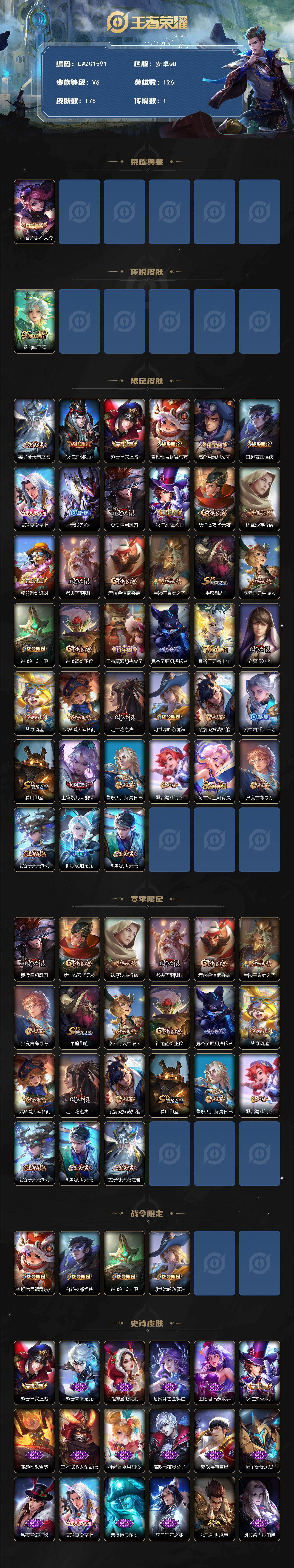 WZLX462708王者荣耀账号详情图2