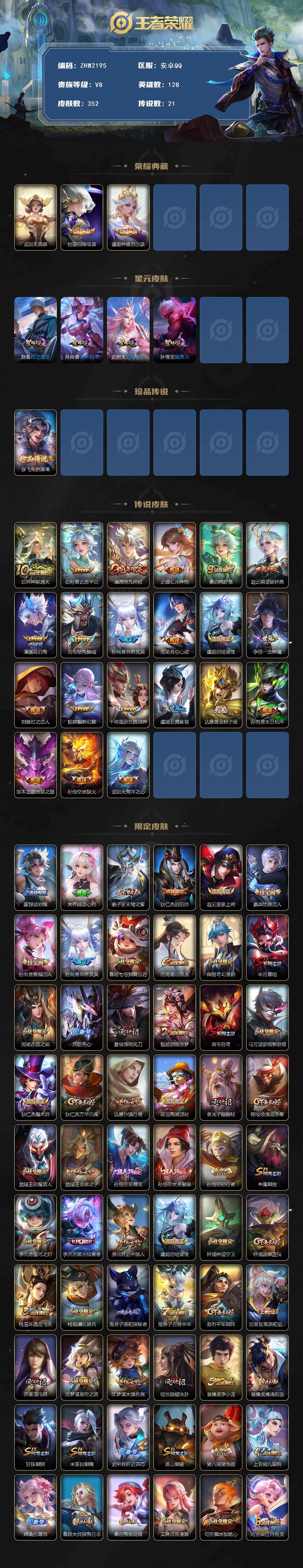 WZLX464084王者荣耀账号详情图2