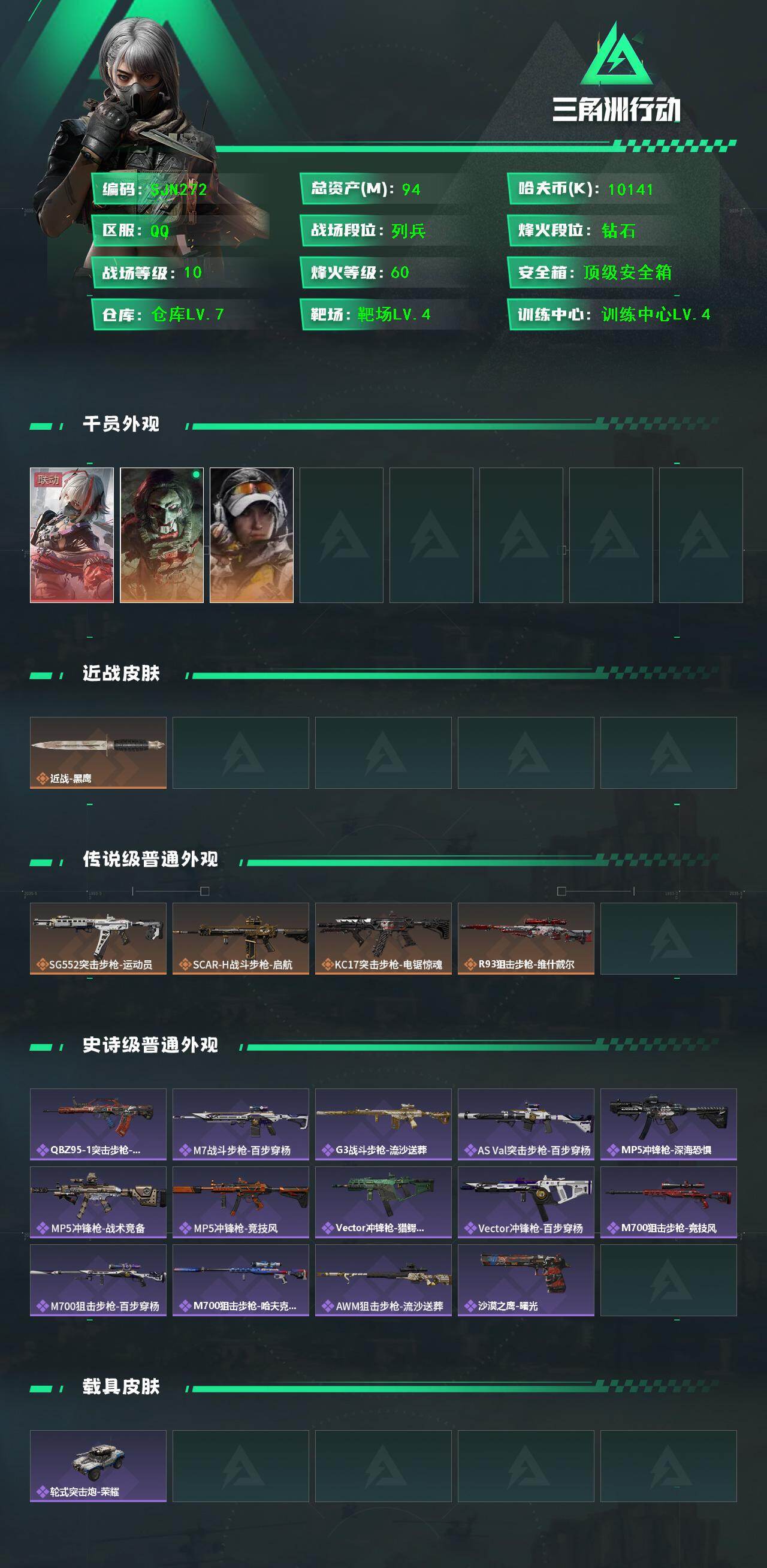 SJZEY412940三角洲行动账号详情图2