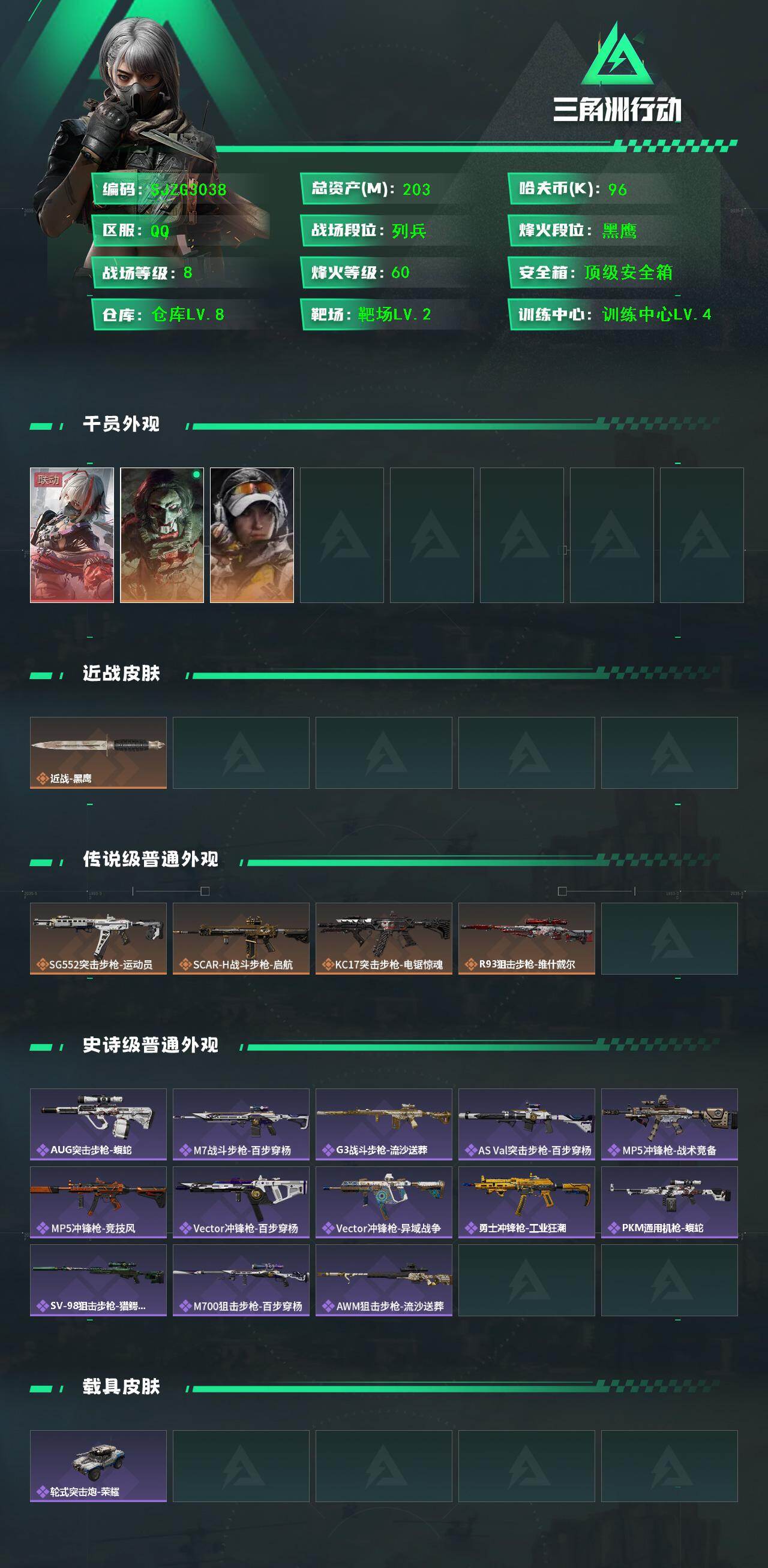 SJZEY412985三角洲行动账号详情图2 SJZEY412985三角洲行动账号详情图2