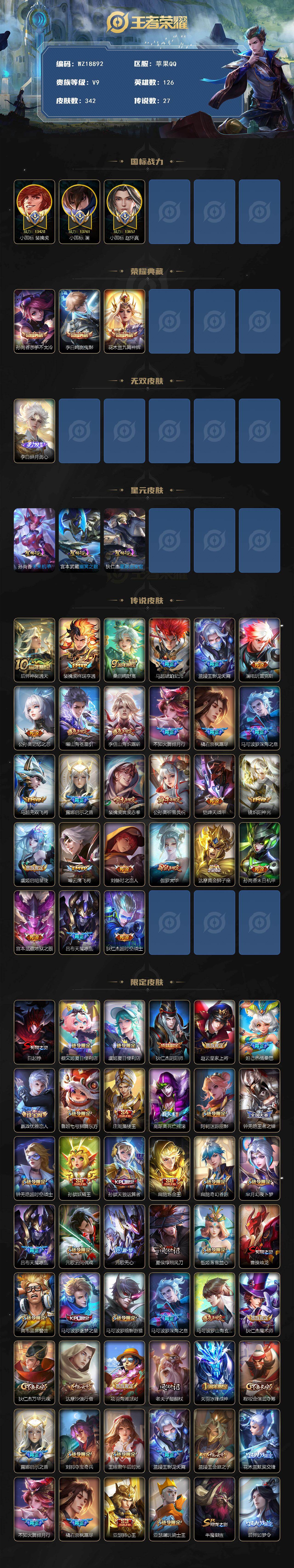 WZ03454909王者荣耀账号详情图2