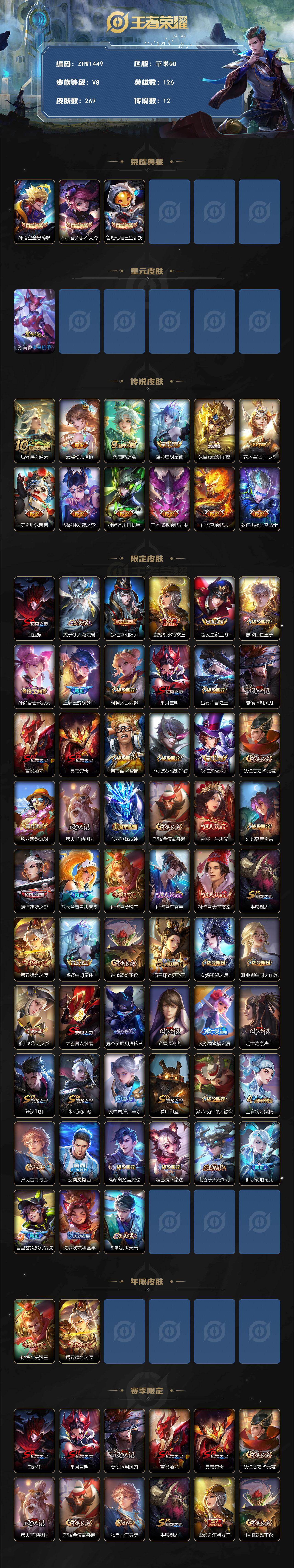 WZLX463577王者荣耀账号详情图2 WZLX463577王者荣耀账号详情图2