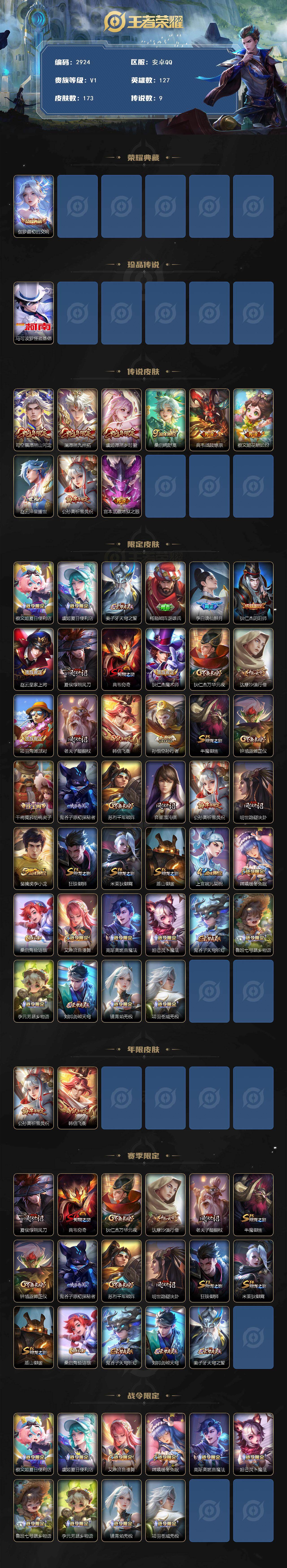 WZCMW450097王者荣耀账号详情图2