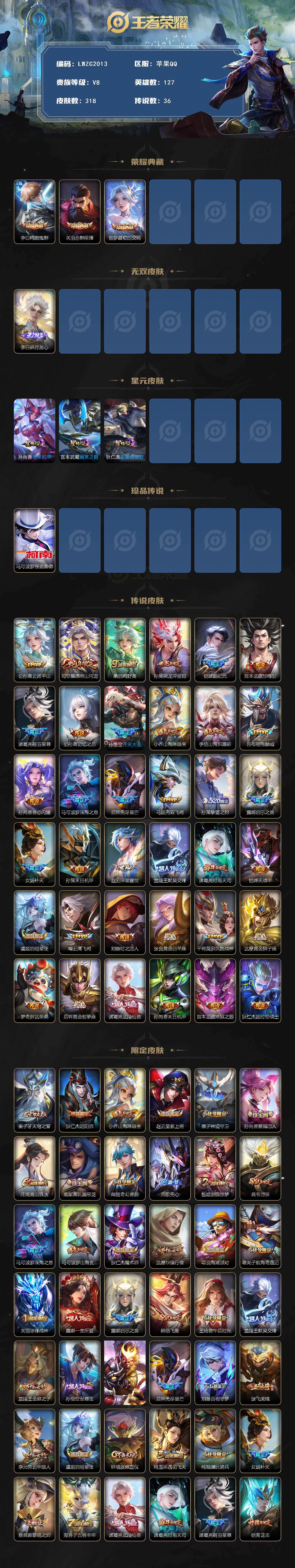 WZLX464167王者荣耀账号详情图2