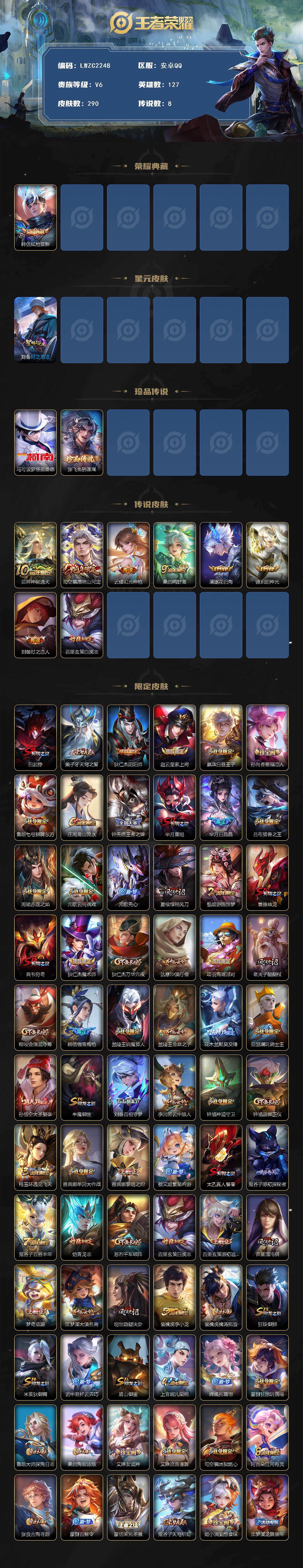 WZLX463443王者荣耀账号详情图2