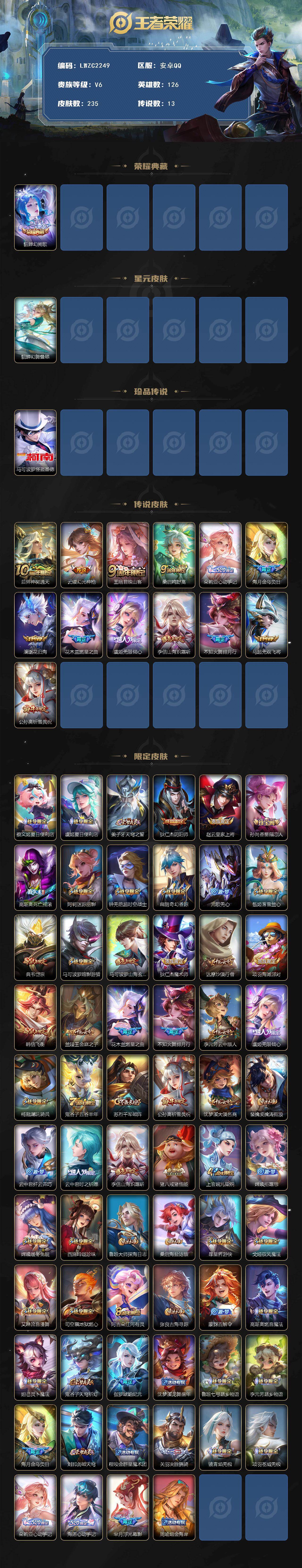 WZLX463461王者荣耀账号详情图2