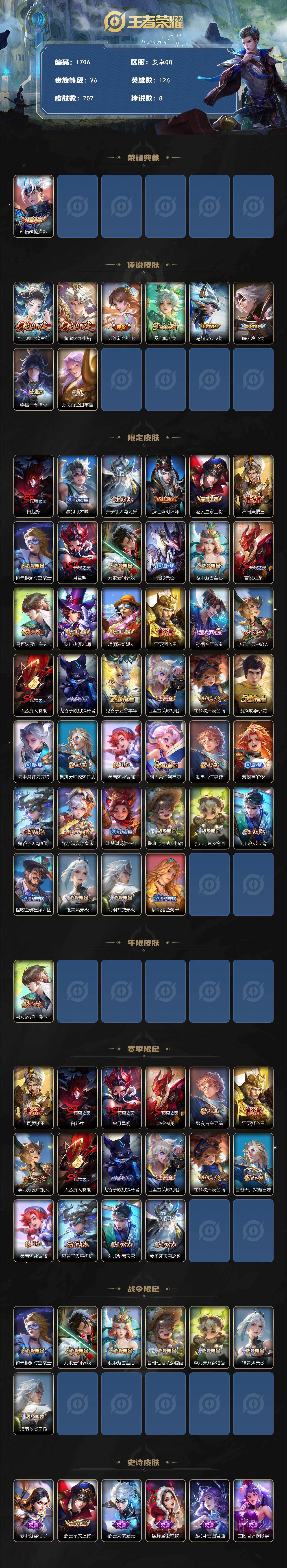 WZQM452840王者荣耀账号详情图3