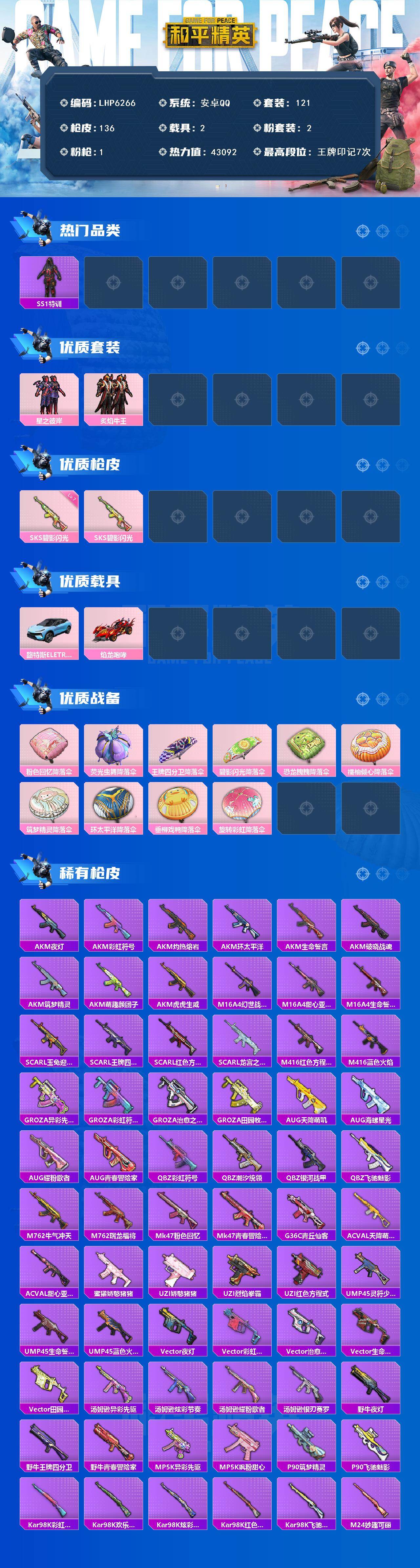 HPLE3393408和平精英账号详情图2