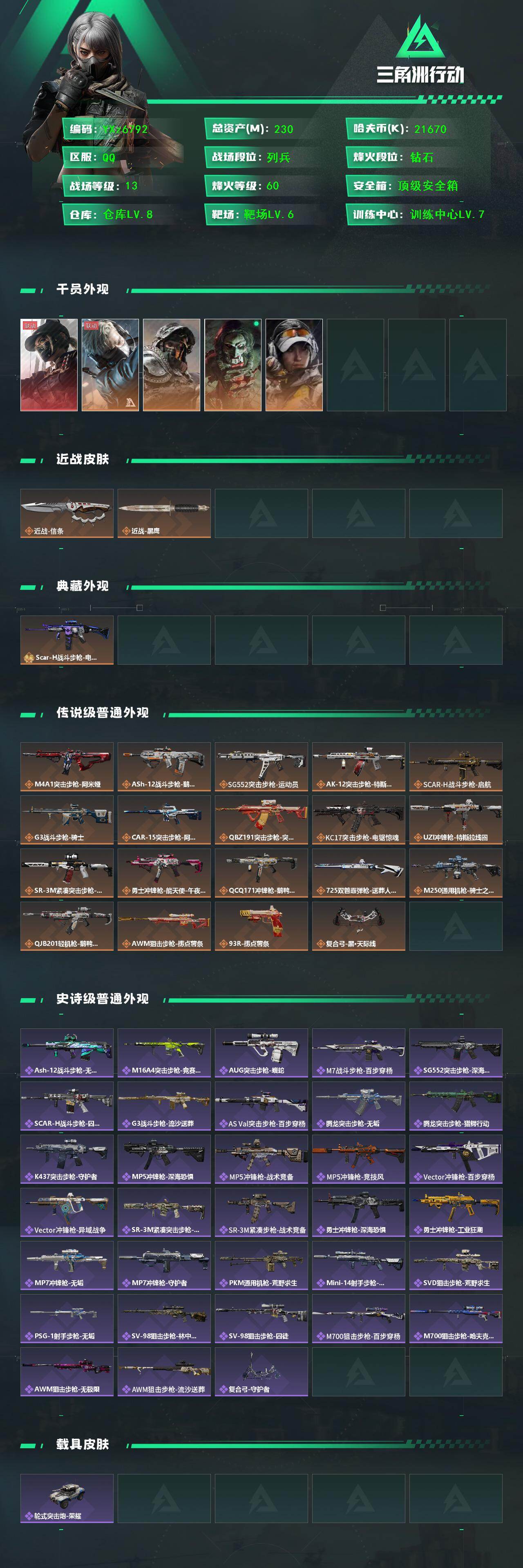 SJZCMW416744三角洲行动账号详情图2