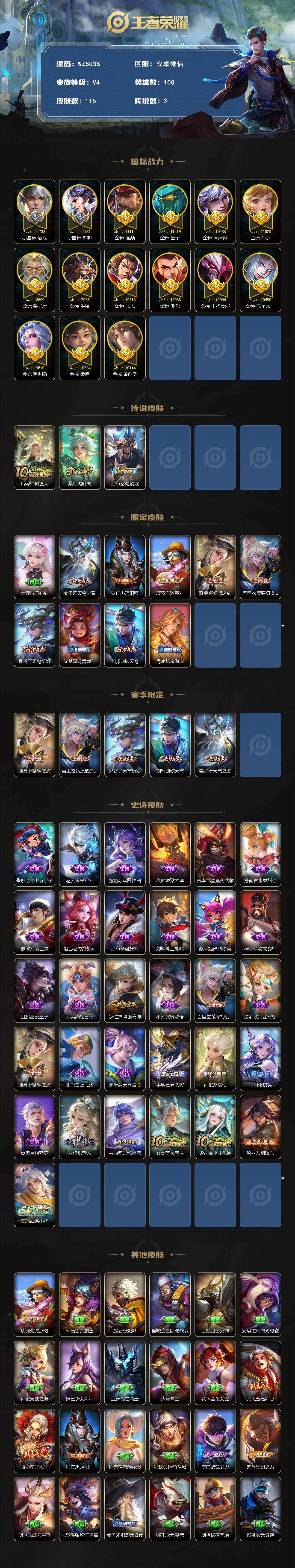 WZCMW4145032王者荣耀账号详情图2