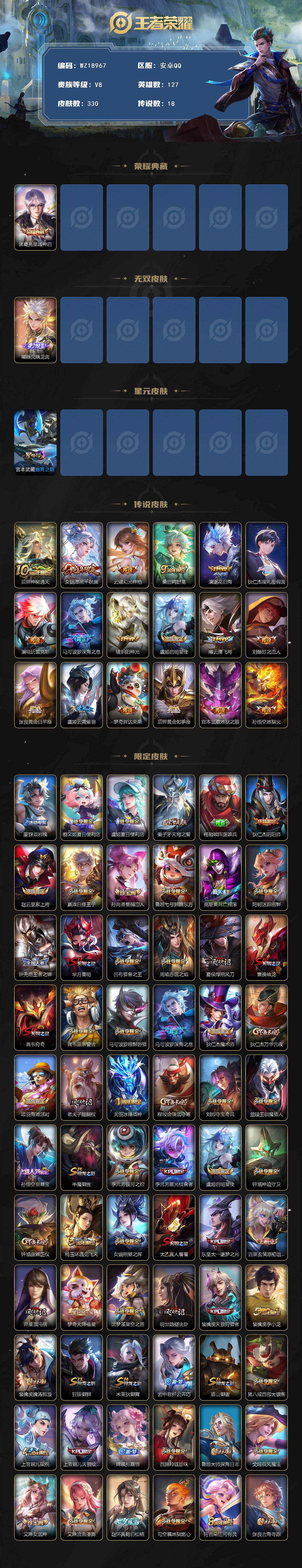 WZ03455022王者荣耀账号详情图2