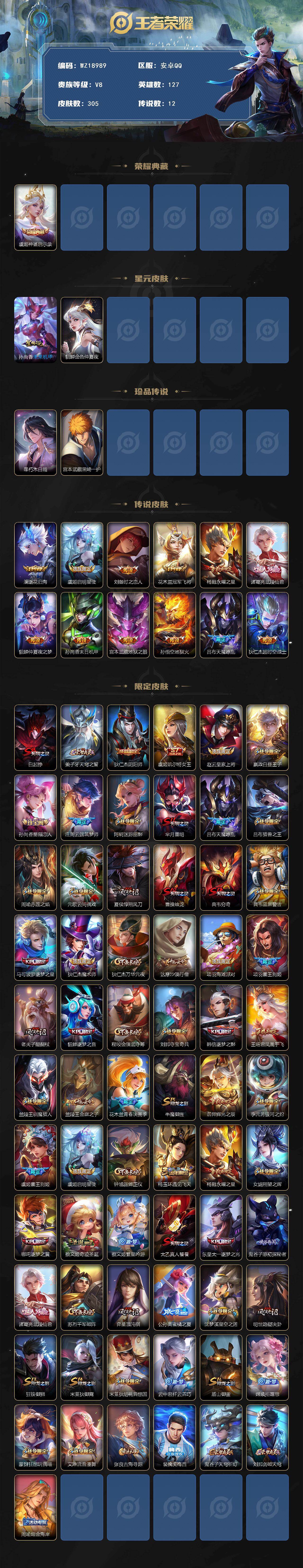 WZ03455110王者荣耀账号详情图2