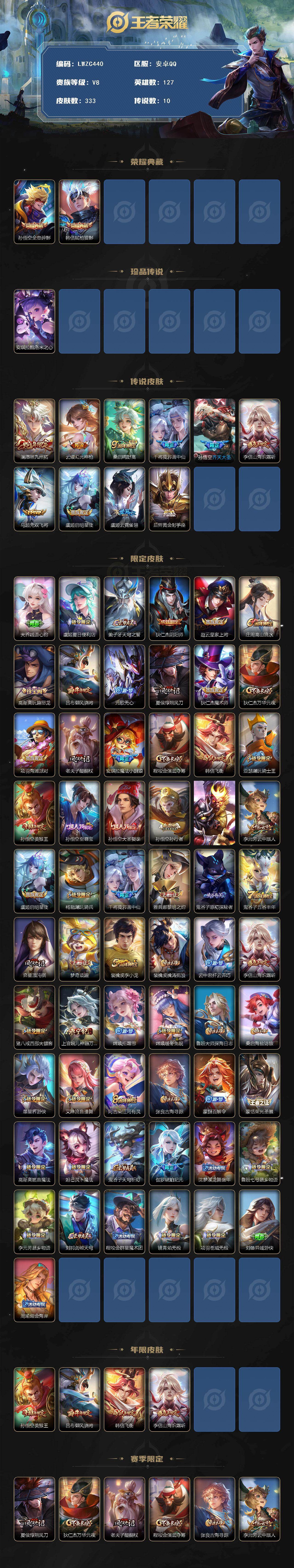 WZLX463848王者荣耀账号详情图2