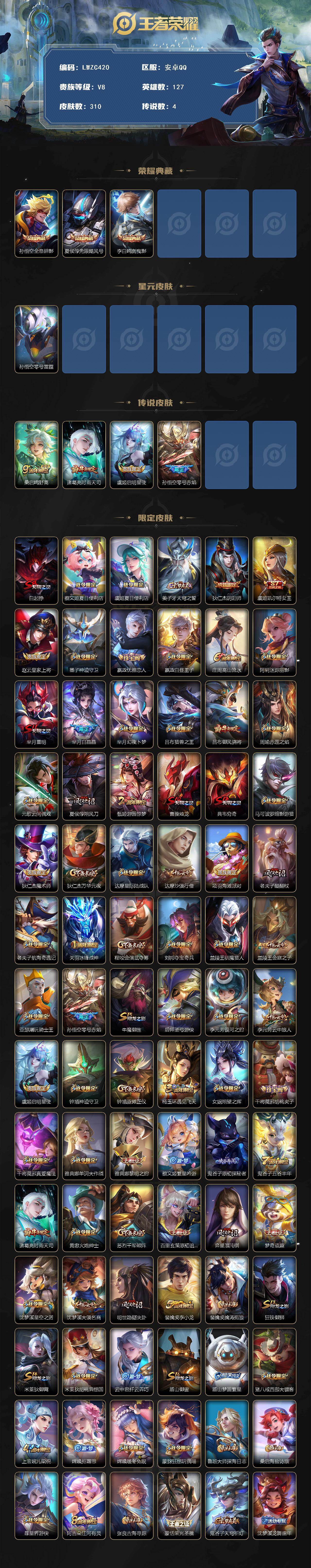 WZLX463708王者荣耀账号详情图2