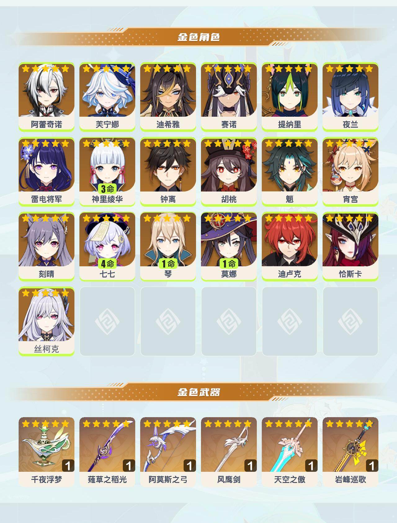 YSEY40875原神账号详情图3 YSEY40875原神账号详情图3