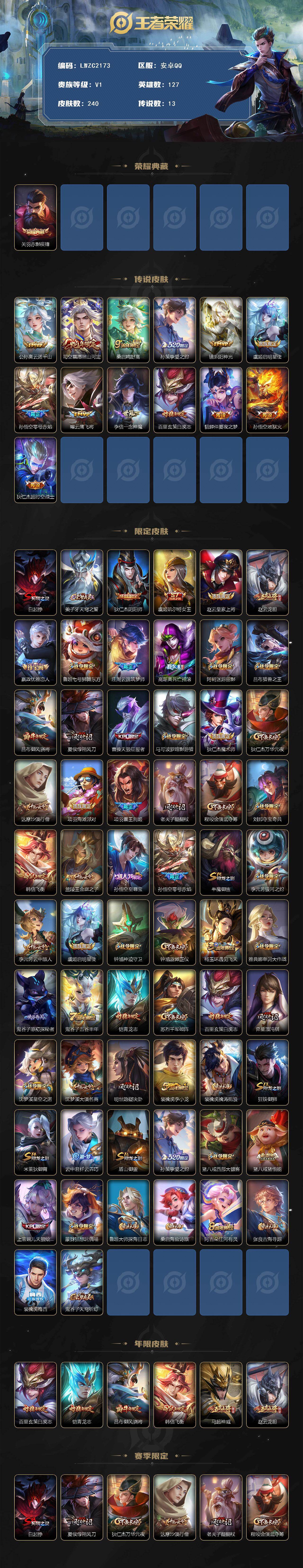 WZLX463407王者荣耀账号详情图2