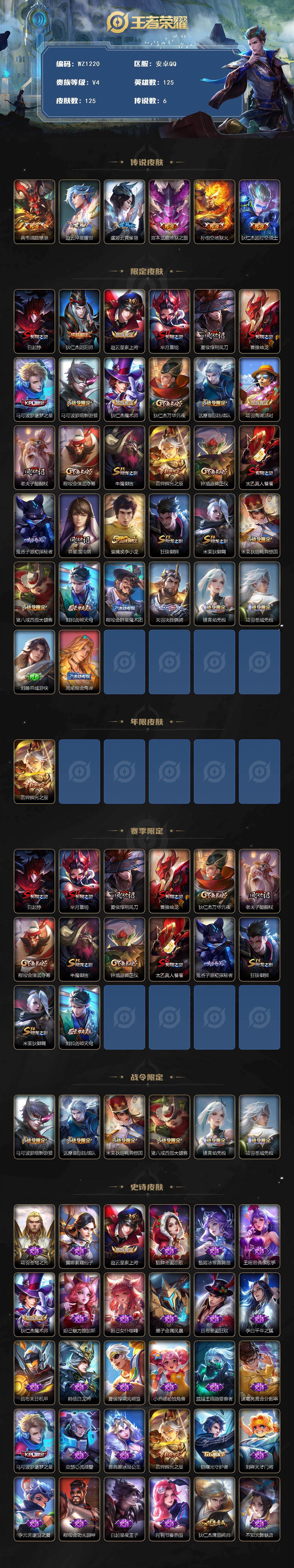 WZLX467436王者荣耀账号详情图2