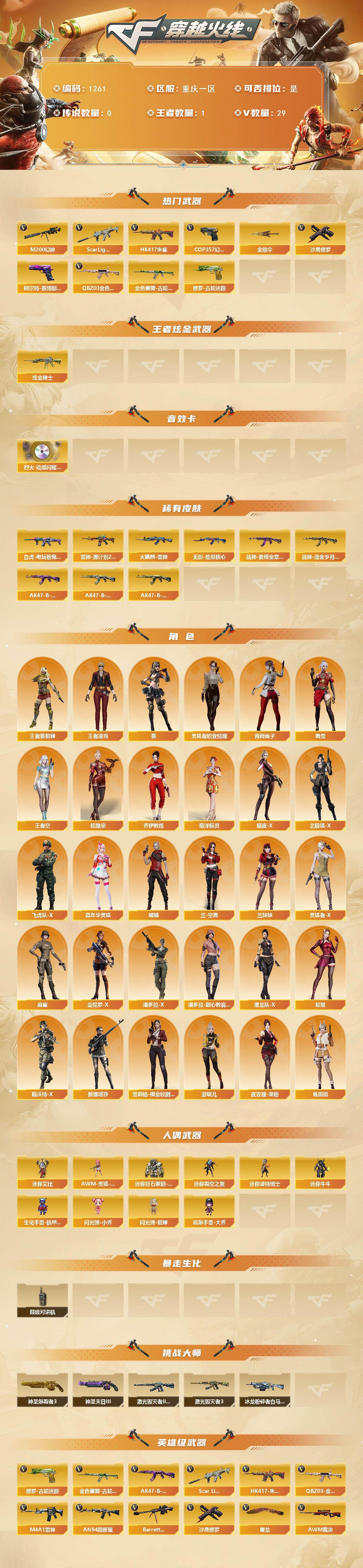 CFCMW421565穿越火线账号详情图2 CFCMW421565穿越火线账号详情图2