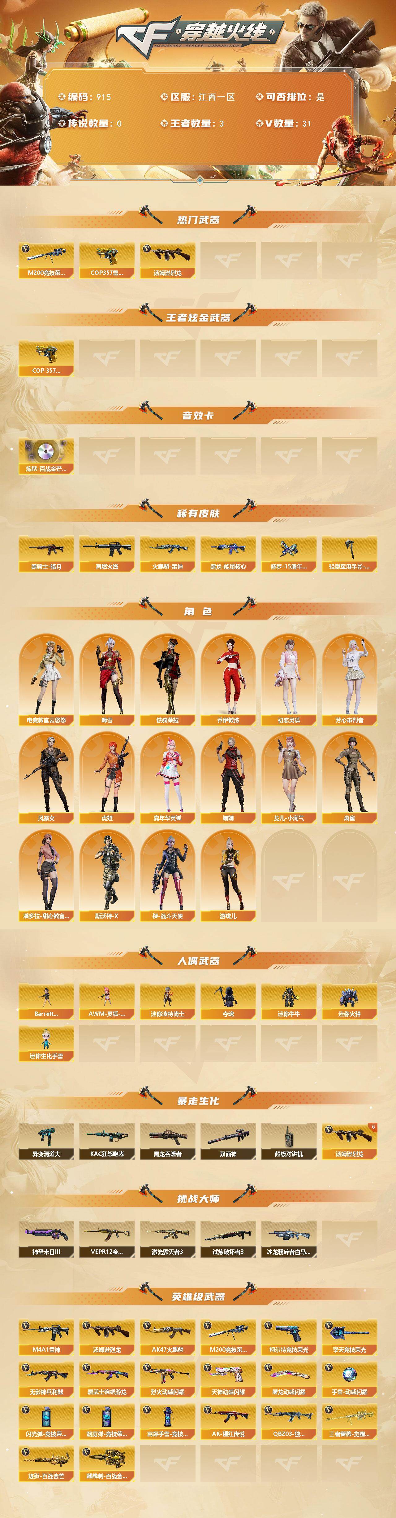 CFQM412225穿越火线账号详情图3