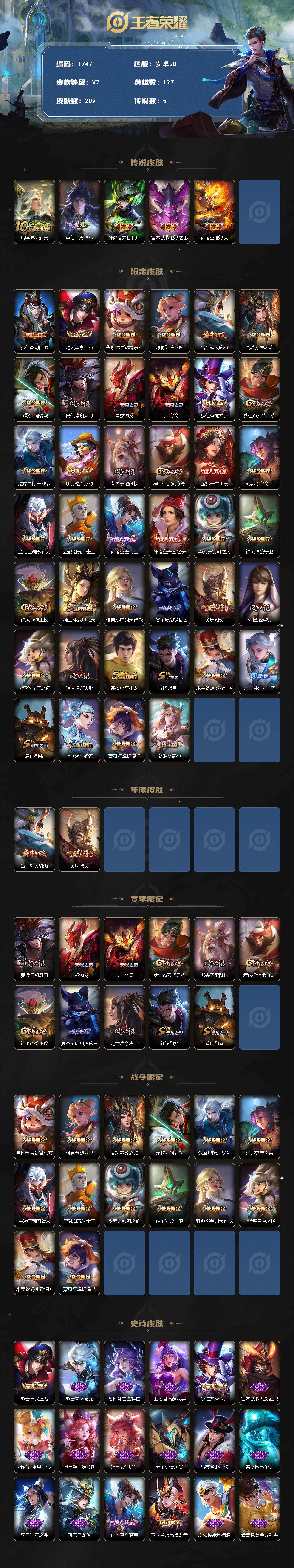 WZQM460261王者荣耀账号详情图3