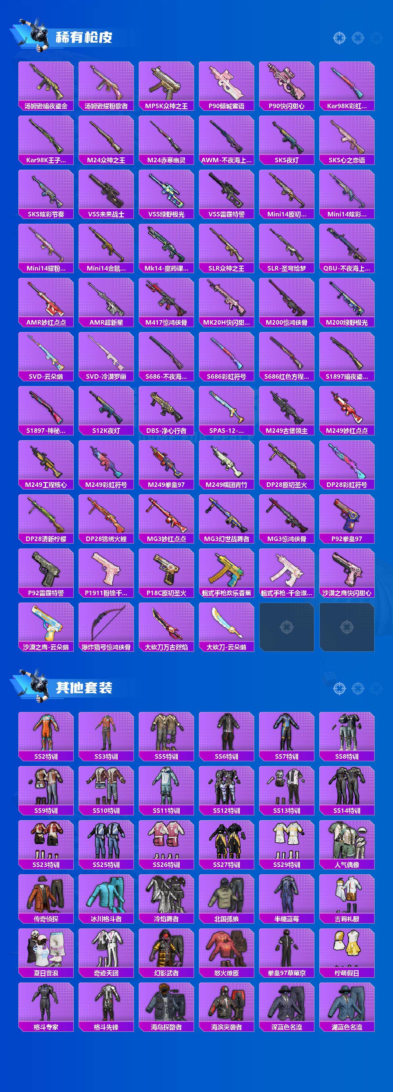 安卓 手Q-3粉装-4特效枪-1载具-1粉色飞行器-54000热力值-2王牌印记-133套装-175枪皮
【热门品类】：套装-SS1特训，旭日初心兜帽大衣，熔岩游骑兵连帽夹克
【粉色套装】：粉装-俏