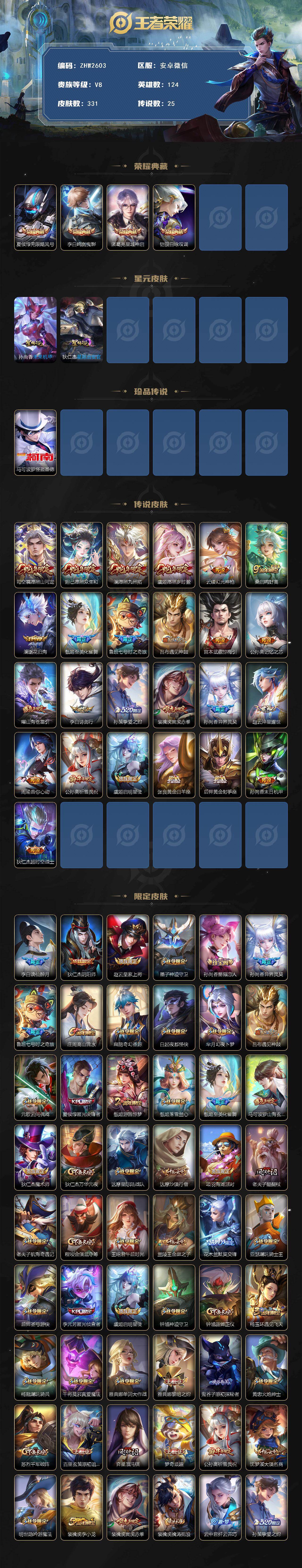 WZLE469810王者荣耀账号详情图2 WZLE469810王者荣耀账号详情图2