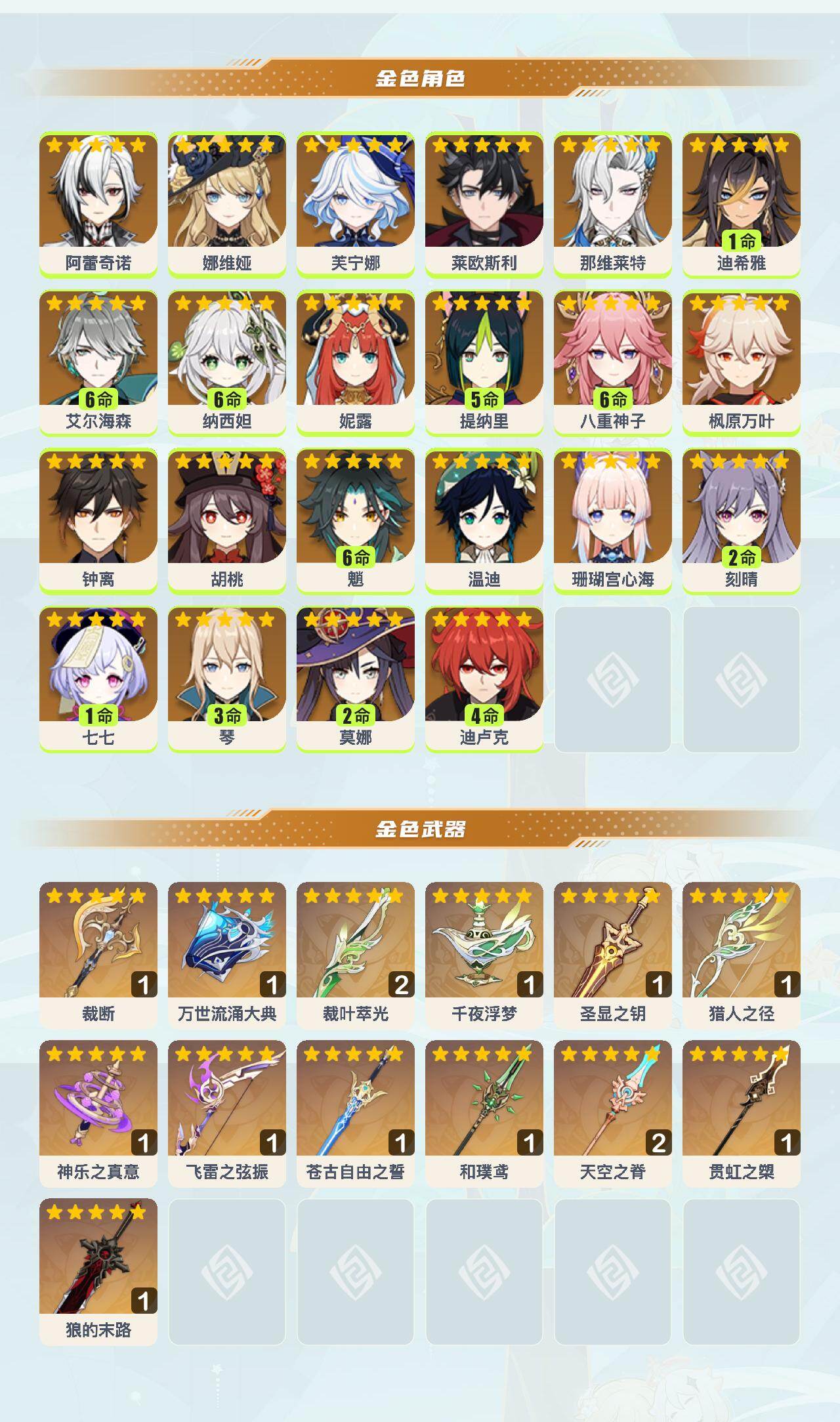 YSEY41036原神账号详情图3 YSEY41036原神账号详情图3