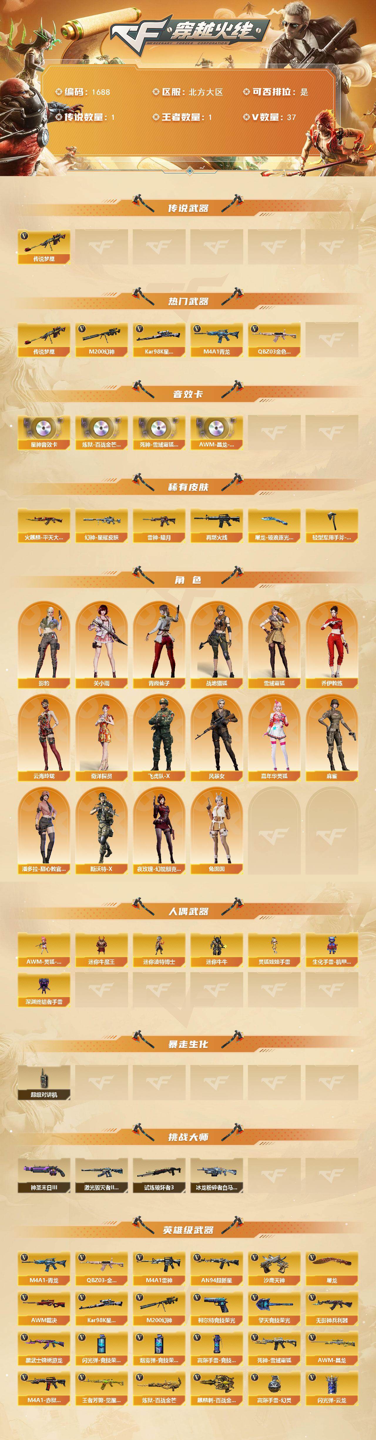 CFLX426870穿越火线账号详情图2