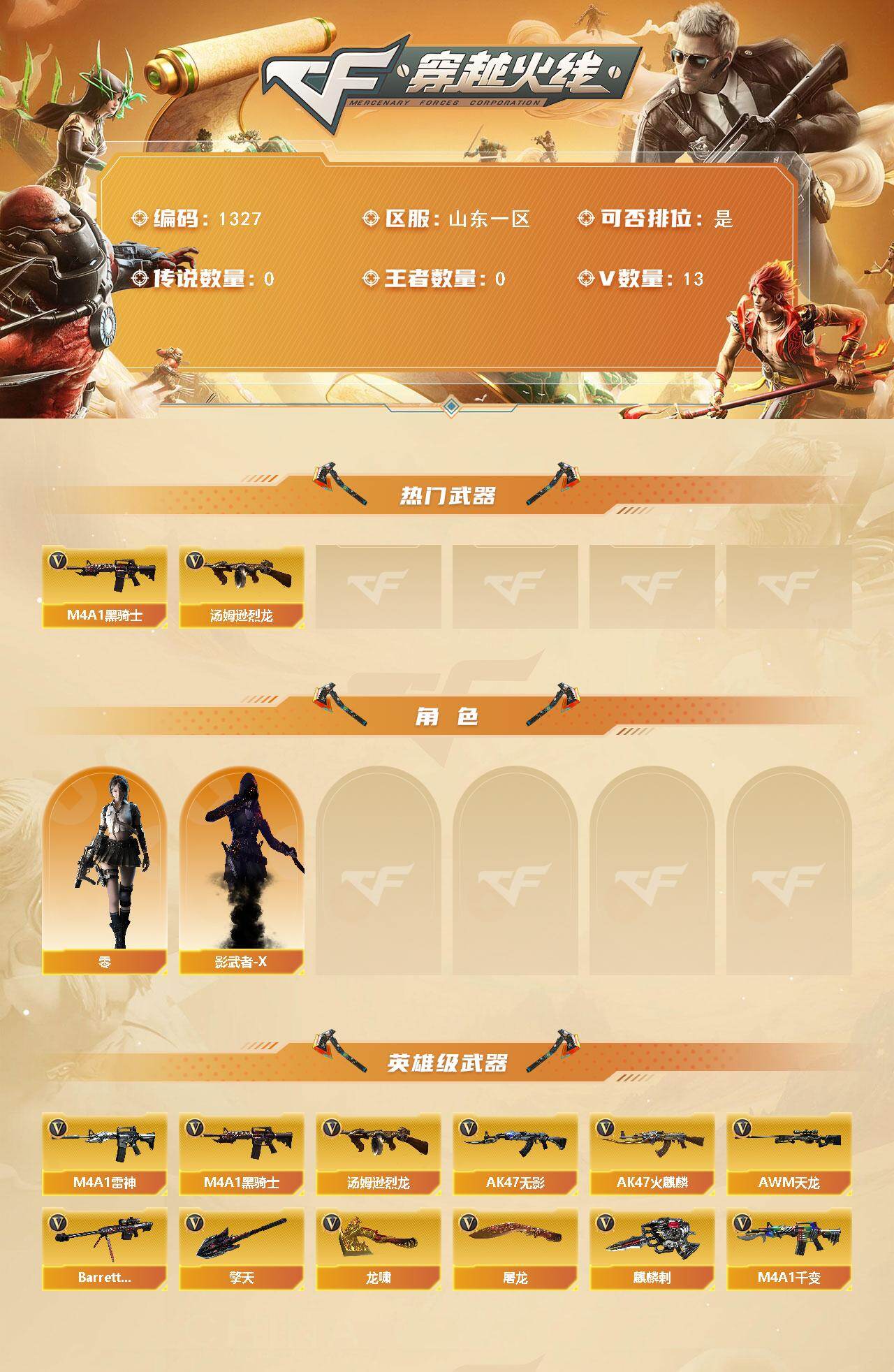 CFCMW421134穿越火线账号详情图2