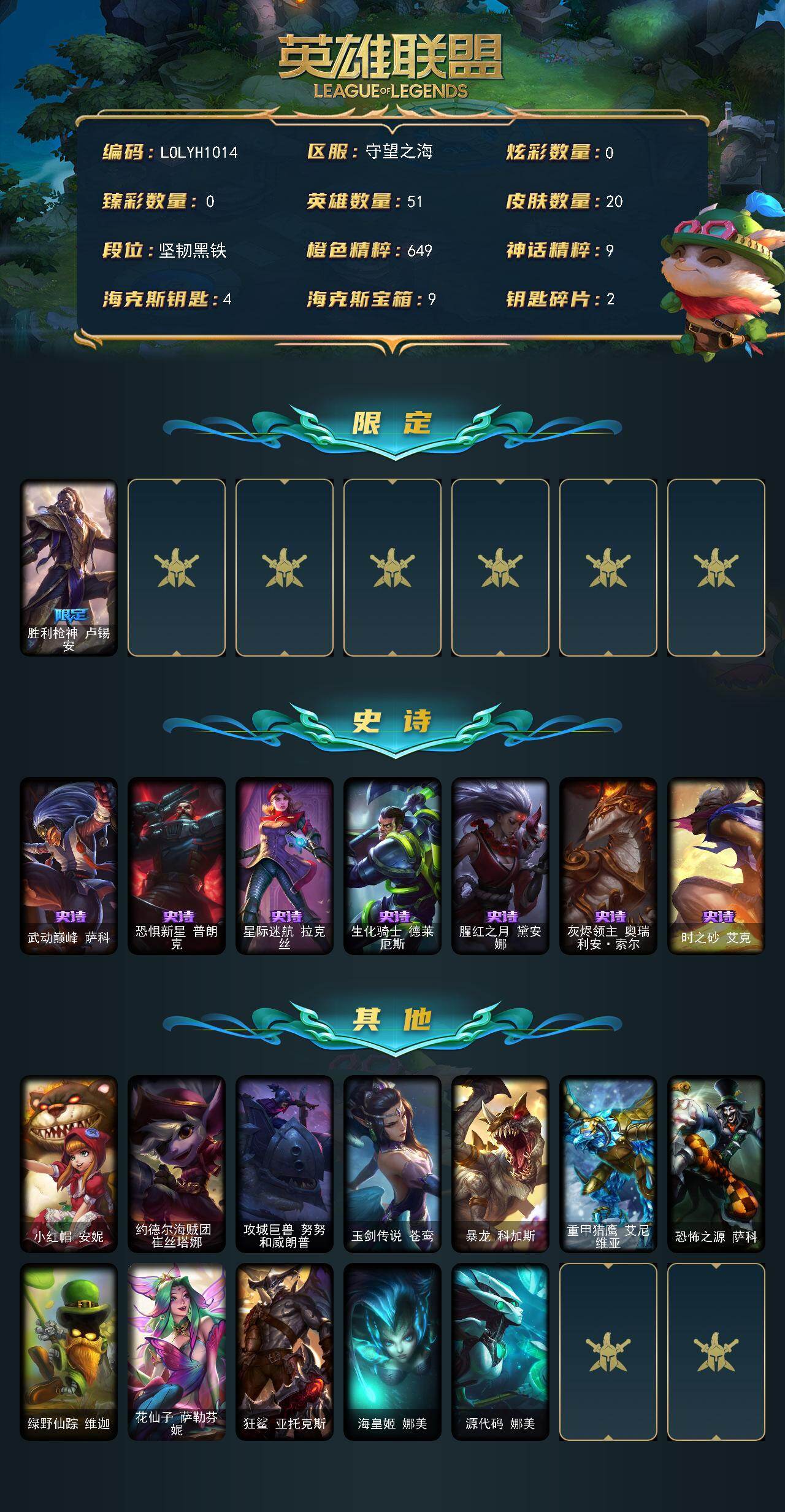 LOLEY46530英雄联盟账号详情图2 LOLEY46530英雄联盟账号详情图2