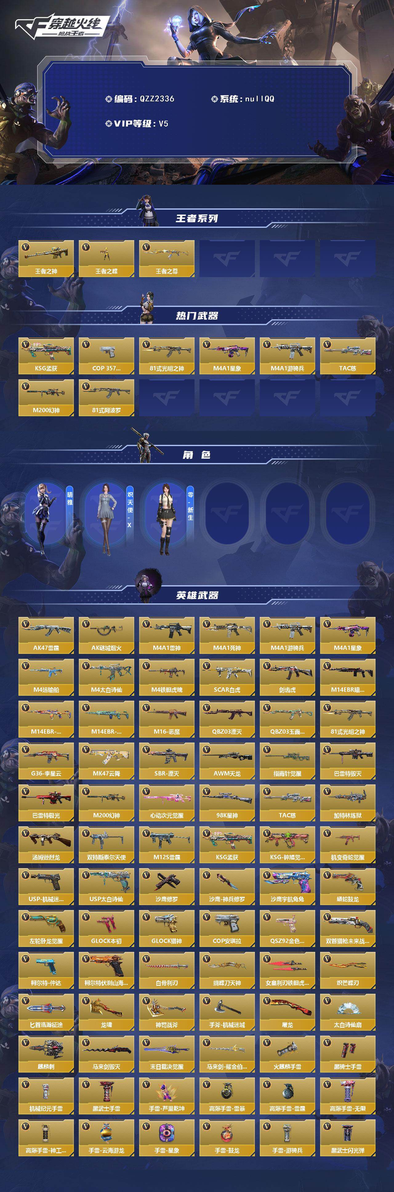 CFMQM45317枪战王者账号详情图3